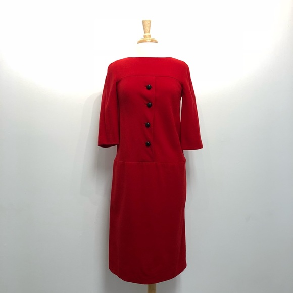 Vintage Dresses & Skirts - Vintage early 60s red wool Dress